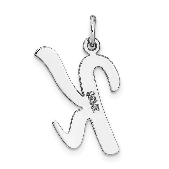 14k White Gold, Madison Collection LG Classic Script Initial K Pendant - Picture 3 of 5